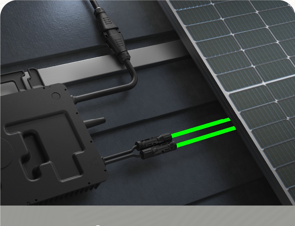 Low-voltage DC connector on a solar roof