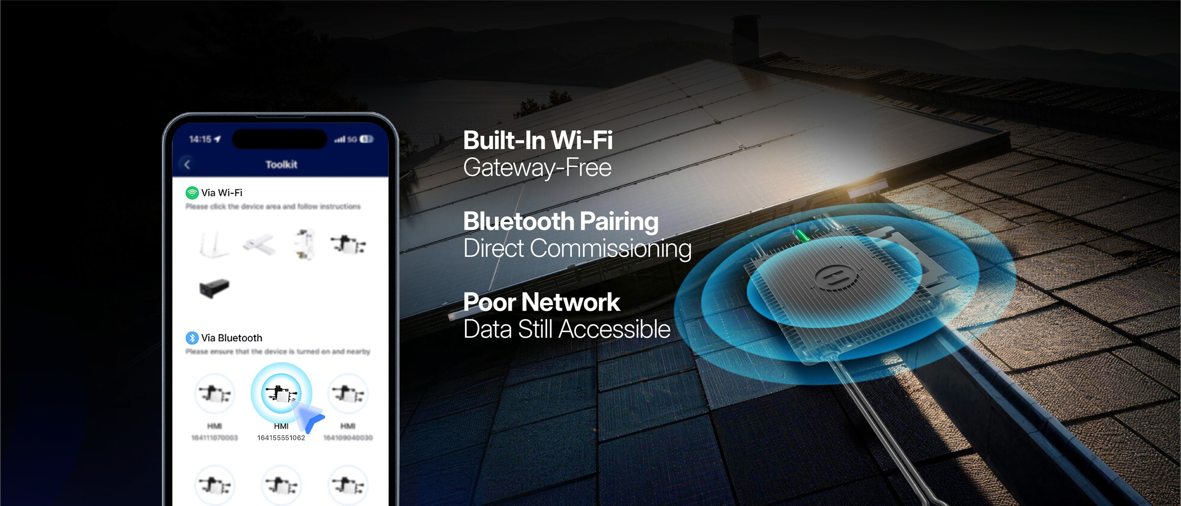 Built-in Wi-Fi and Bluetooth commissioning with the S-Miles Toolkit app
